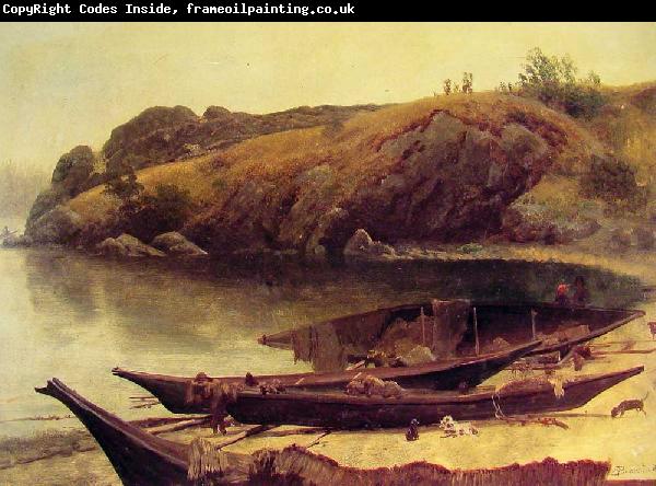 Albert Bierstadt Canoes
